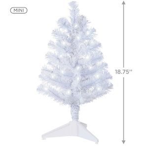 Miniature White Pre-Lit Christmas Tree, 18.75"